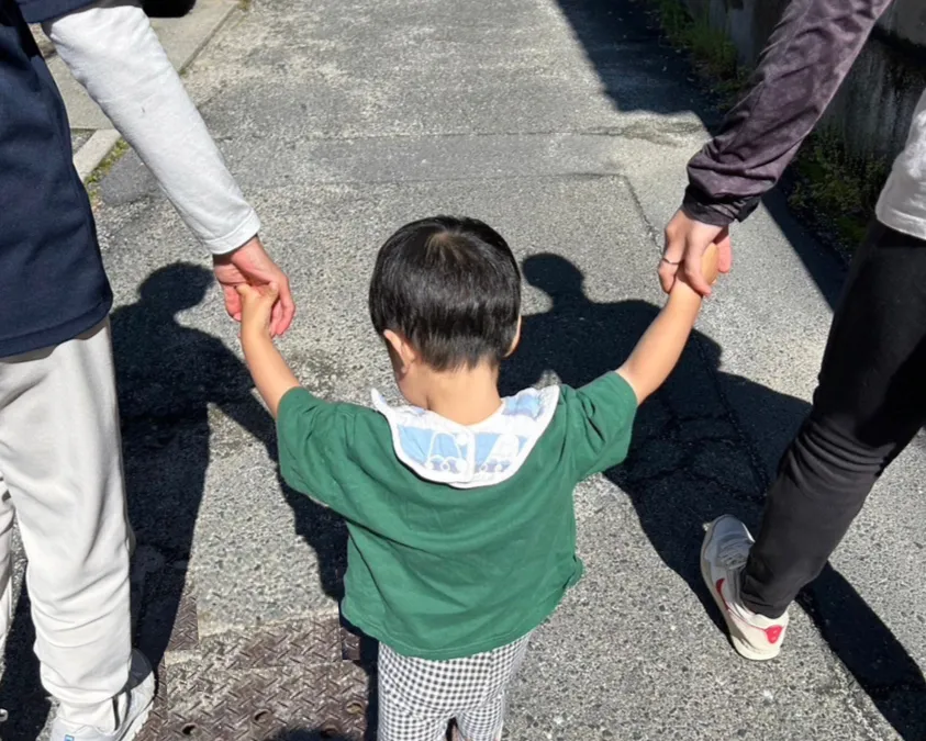 ３人で登園♡